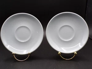 Two Rare Vintage Scammell Lamberton Platinum Blue China Saucers 6-1/8" D25 - Picture 1 of 6