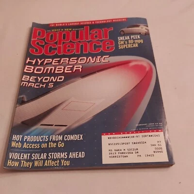 2000 February, Popular Science Monthly Magazine, Hypersonic Bomber (CP165)  - Image 1 of 3