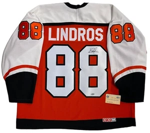 ERIC LINDROS SIGNED CCM PHILADELPHIA FLYERS ROOKIE JERSEY STEINER COA XL - Picture 1 of 5