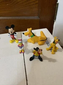 Vintage Walt Disney 2" PVC figures  6 Lot Mickey Mouse Lot Hong Kong China T1U - Picture 1 of 9