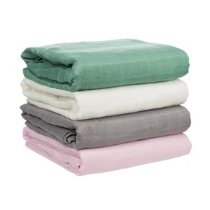 Baby Cotton Blanket Throw Newborn Double Layers Towel Blanket For Bathroom Wrap - Picture 1 of 18