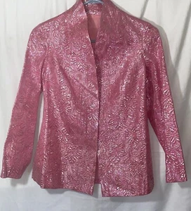 Vintage Laogudai Shimmer Handmade Asian Cheongsam Qi Hanfu short jacket, pink - Picture 1 of 12