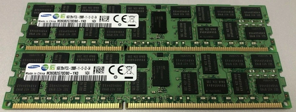 SAMSUNG PC3L-12800R 2Rx4 ECC REG Memory 16GB Kit (2*8GB, DELL RVY55) - Image 1 of 1
