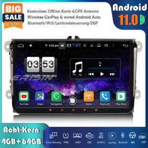 64GB Android 11.0 Autoradio GPS DAB+ Für VW Passat Golf 5/6 Polo Tiguan T5 Caddy - Bild 1 von 12