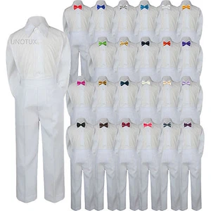 Juego de 23 Colores 3 piezas Moño Corbata Niño Niño Pequeño Niños Traje Formal Camisa Pantalones Blancos S-8 - Imagen 1 de 24