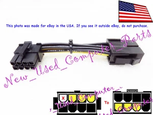 🔥 (12mm Tall) Slim Profile Right Angle Bend 8-Pin (4+4) CPU Power Cable Adapter - Picture 1 of 6