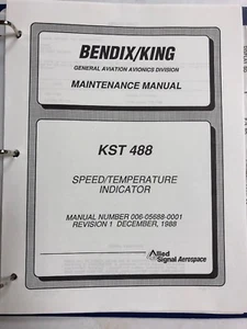 Bendix/King KST 488 Speed/Temperature Indicator Maintenance Manual 1988 Original - Picture 1 of 12