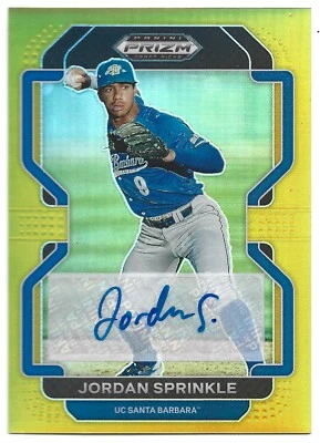 2022 Panini Prizm Draft Picks #PDP131 Jordan Sprinkle /10 Gold Parallel Auto - Image 1 of 2