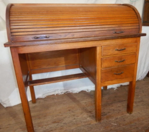 ANTIQUE  Oak Roll Top Desk 40" wide Cover