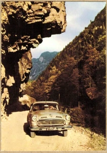 Russian postcard ROAD TO  MOUNTAINOUS SVANETIA GEORGIA Volga Taxicab - Picture 1 of 2