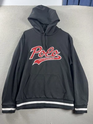Polo Ralph Lauren Big Logo Pullover Hoodie Sweatshirt Black Red large - Image 1 of 4