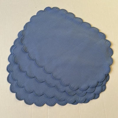 Matouk Blau Savanne Gärten Rechteck Tischset 4er Set Überbacken Neu ohne Etikett - Bild 1 von 4