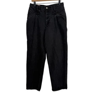 Vintage Gitano Mom Jeans Womens 16 Black Tapered Mom Jeans Pleated Detail 80s - Picture 1 of 12