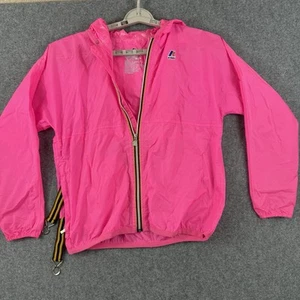 K-WAY Rain Windbreaker Jacket Bright Hot Pink Neon Nylon Kid’s 12Y - Picture 1 of 10
