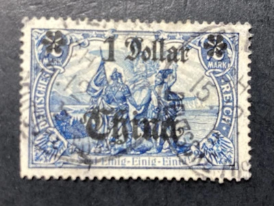 58.  Germany , 1905-13，Office in China，surcharge，1d on 2m，SC#54，Used，see scan！ - Image 1 of 2