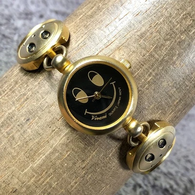 VIVANI Women Smiley Gold Tone Bracelet Quartz Analog 22mm Watch 6 1/2" - Image 1 of 4