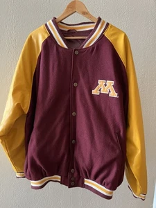 NCAA MINNESOTA GOLDEN GOPHERS MEN'S VARSITY LETTERMAN’S JACKET XXL WOOL BLEND - Picture 1 of 14
