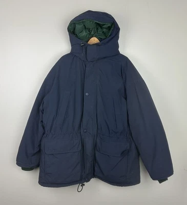 Parka con Capucha EDDIE BAUER Para Hombres Plumón de Ganso Gore Tex XXL Azul Marino Vintage Abrigo Cálido Foto 1 de 4