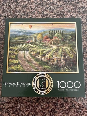 Thomas Kinkade Ceaco Puzzle - 1000pc Peaceful Valley Vineyard NEW! Gift quality! - Image 1 of 4
