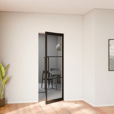 Pivot Glastür 830x2115mm Loft Drehtür schwarz mit Griffstange - Bild 1 von 4