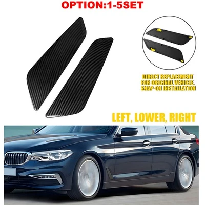 Tapicería de moldura de conducto de aire lateral de guardabarros de fibra de carbono para BMW 540d xDrive sedán G30 18 Foto 1 de 4