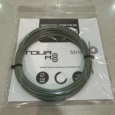 Grapplesnake Tour M8 Tennis String set, Olive Green 1.25mm Co-Poly, sold by Pack