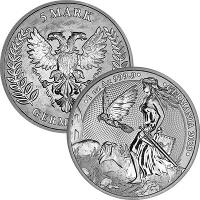 5 marchi Germania 2023 1 oncia argento Silver ST BU argento fine con certificato - Immagine 1 di 4