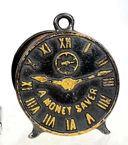 1910s CAST IRON ALARM CLOCK FORM STILL BANK By ARCADE - A MONEY SAVER BANK - Picture 1 of 9