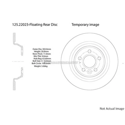 Centric Rear Brake Rotor Disc For Land Rover Range Rover Evoque 2012-2015 - Image 1 of 2