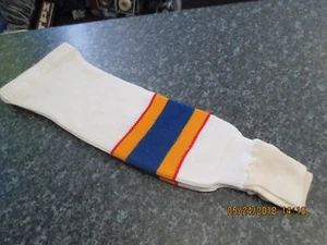 Ice Hockey Socks Classic St Louis Colours WHITE/blue/orange All sizes - Picture 1 of 1
