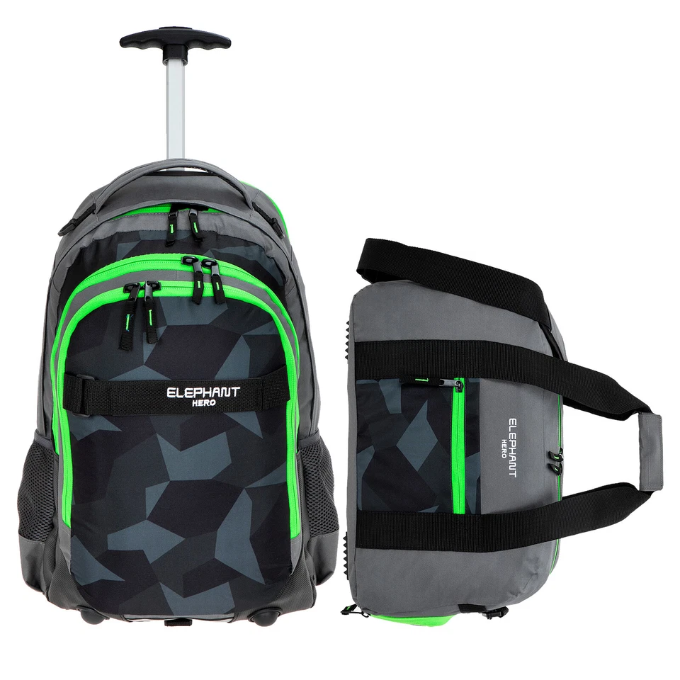 2T Set Schultrolley Elephant Signature Trolley + Sporttasche 12771 Cyber Camo GR - Bild 1 von 4