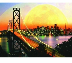 Paint By Numbers Adults kids Bridge Scenery DIY Painting Kit 40x50CM Canvas - Picture 1 of 10