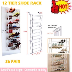 12-Tier Shoe Rack Storage Organizer 36 Pairs Portable Double Row Shoe Rack Shelf - Picture 1 of 10