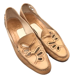 Mocasín sin cordones Objects In Mirror de cuero talla 38 tostado recortado Vero Curio - Imagen 1 de 5