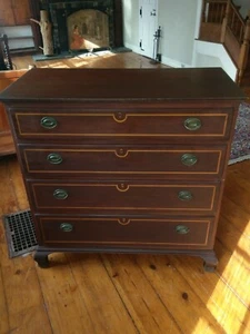 Inlaid Cherry chest of drawers 18th Century Antique Original finish authentic - Picture 1 of 12