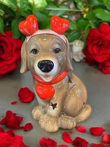Humane Society Valentine’s Day  LED Ceramic Large Light Up Dog  NEW - Picture 1 of 4