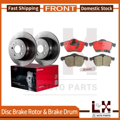 Conjunto de rotores de freio dianteiros Brembo e pastilhas de freio de cerâmica para 2000-2001 Saab 9-5 - Imagem 1 de 4