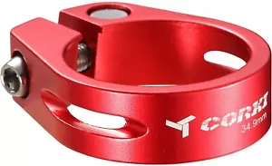 Corki Aluminum Alloy Bike Seatpost Clamp 34.9mm RED - Picture 1 of 1