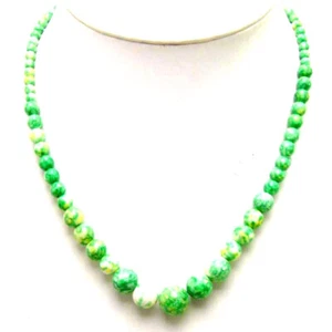 4-12mm Round Green Multicolor Natural Agate Necklace for Women Jewelry 18" n5858 - Picture 1 of 4