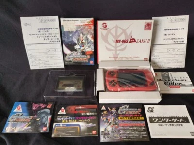 Consola WONDERSWAN Color GUNDAM CHAR's ZAKU II Rojo Ver. con manual, juego de caja-h0324- Foto 1 de 4