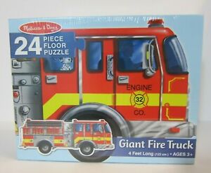  Melissa & Doug Kids Jumbo Jigsaw Floor Puzzle Giant Fire Truck Engine NEW 24 Pc