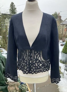 Wealth of Nations Linen & Lace Jacket size 16 - Lightweight - Spring / Summer - Picture 1 of 6
