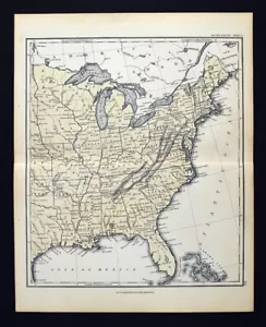 1869 Chambers Map East United States New York Florida Virginia Missouri Michigan - Picture 1 of 5