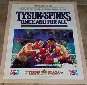 VINTAGE ORIGINAL MIKE TYSON MICHAEL SPINKS TRUMP PLAZA LEROY NEIMAN KAMPF POSTER 88 - Bild 1 von 15