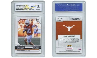 2024 Panini ARCH MANNING Rookie Debut #AMC Texas Longhorns Card GEM MINT 10 - Image 1 of 4
