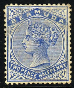 BERMUDA Queen Victoria 1884 2½ Pence Pale Ultramarine Wmk Crown CA SG 27b MINT - Picture 1 of 2