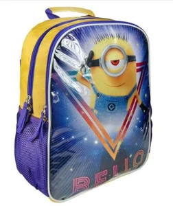 Minions 3D with Lights Backpack Rucksack New 38cm Zipped Fun Colourful - Picture 1 of 3