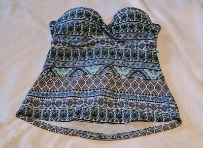 Maiô Ambrielle Tankini sem alças preto/multi júnior tamanho pequeno - Imagem 1 de 4