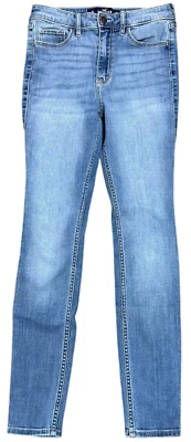 Pantalones de mezclilla para mujer Hollister talla 1S 25x28 desgastados tiro alto ajustados elásticos Foto 1 de 4