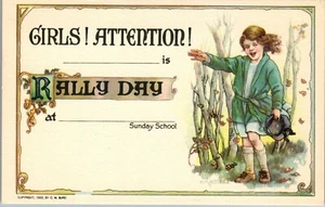 Vintage C.M. Burd Sunday School Church Rally Day Postcard  - Picture 1 of 4